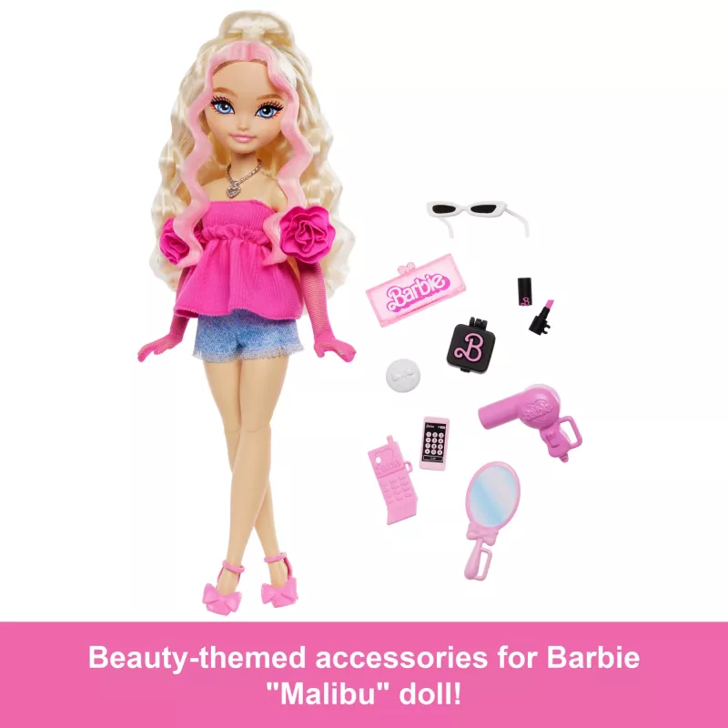 Barbie Dream Besties “Malibu” modes lelle ar 8 ar grimu un matiem saistītiem aksesuāriem