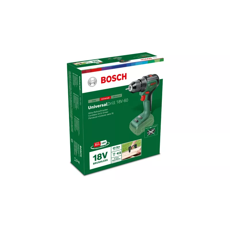 Bosch Universal Drill 18V-60 1900 RPM Keyless 1,3 kg melna, zaļa