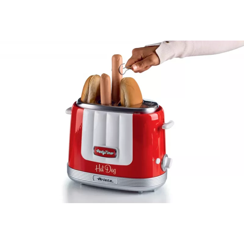 Ariete 206 Hot dog Maker Party Time, 650W, Sendviči un Hotdogi, Sarkans