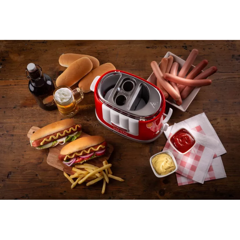 Ariete 206 Hot dog Maker Party Time, 650W, Sendviči un Hotdogi, Sarkans