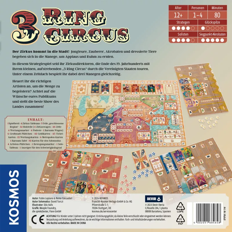 Kosmos 3 Ring Circus 80 min Galda spēle Stratēģija