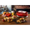 Ariete 205 Hamburgeru gatavotājs Party Time, hamburgeru gatavošanas iekārta, 1200 W, dubultās nepiedegošās plāksnes, 2 nodalījumi, viegli tīrāms, sarkans