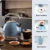 Ariete 2877 Vintage tējkanna, 1,7 l, bezvada, gaiši zila, 1,7 L, 2000 W, Gaiši zila, Ūdens līmeņa indikators, Bezvada, Filtrēšana