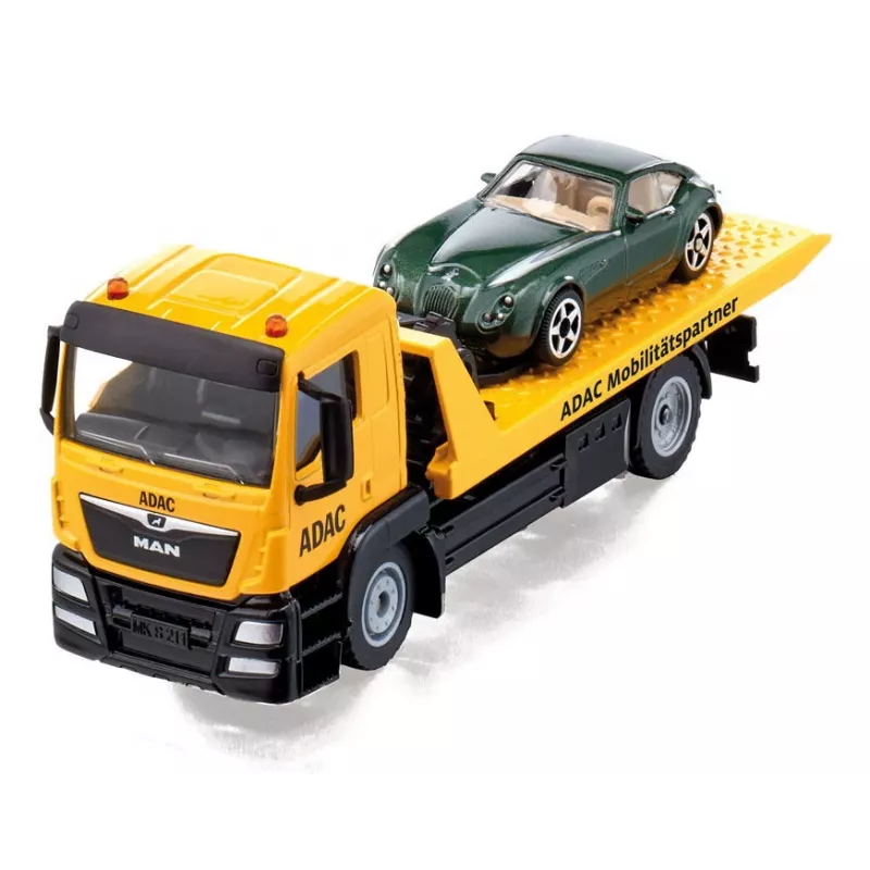 Automašīnas modelis komplekts Siku MAN avārijas dienesta kravas automašīna ADAC, iepriekš samontēts mērogā 1:55, 58×170×57 mm