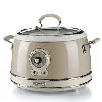 Ariete 2904 rīsu vārītājs - elektriskais rīsu vārītājs ar keramikas bļodu - mājas suši - daudzfunkciju vārītājs - Vintage līnija - 3,5 L - 650 W - bēšs