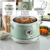 Ariete 2904 rīsu plīts - elektriskā rīsu plīts ar keramikas bļodu - paštaisīti suši - multikatls - Vintage līnija - 3,5 L - 650 W - zaļa