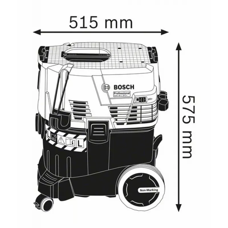 Bosch GAS 35 L SFC+ Professional Melns, Blue 1200 W