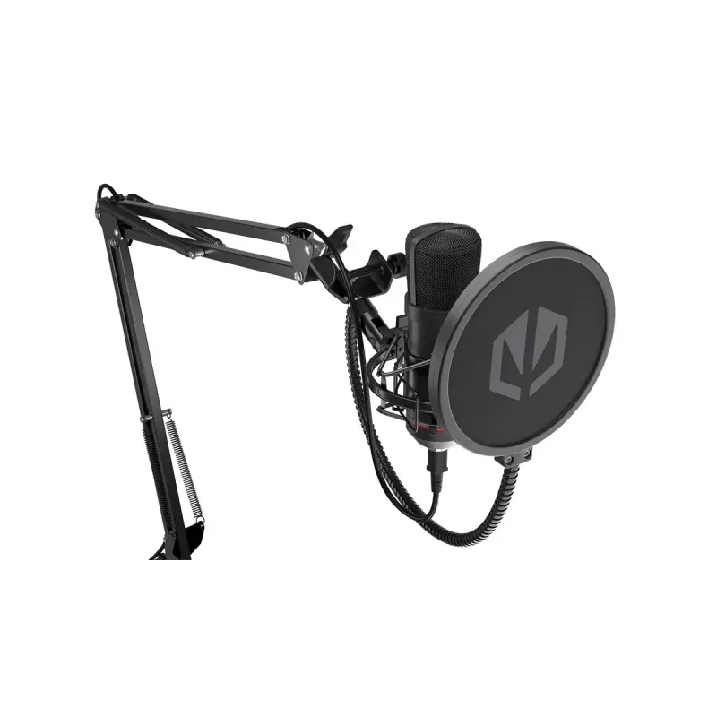 PC mikrofons ENDORFY Solum — vadu USB-C kardioīds mikrofons, 16 bitu/48 kHz, 18–21000 Hz, galda statīvs, 2,9 m kabelis, austiņu izeja, pop filtrs