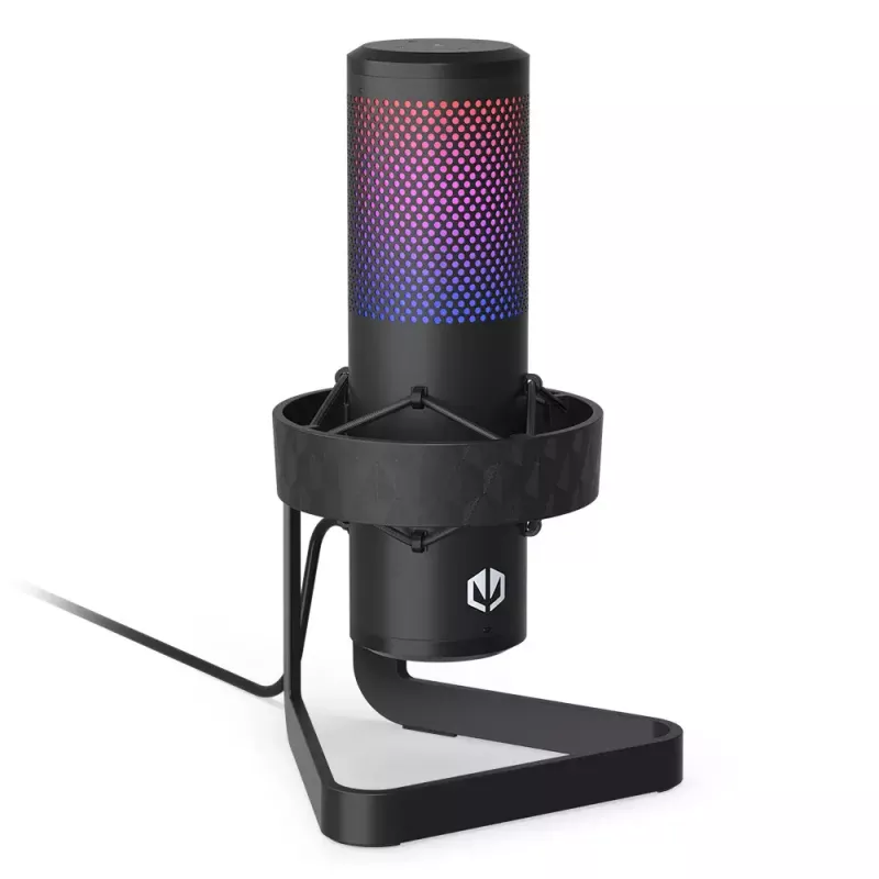 PC mikrofons ENDORFY AXIS Streaming — USB Type-C, 24 bitu/192 kHz, 30–18 000 Hz, galda statīvs, melns