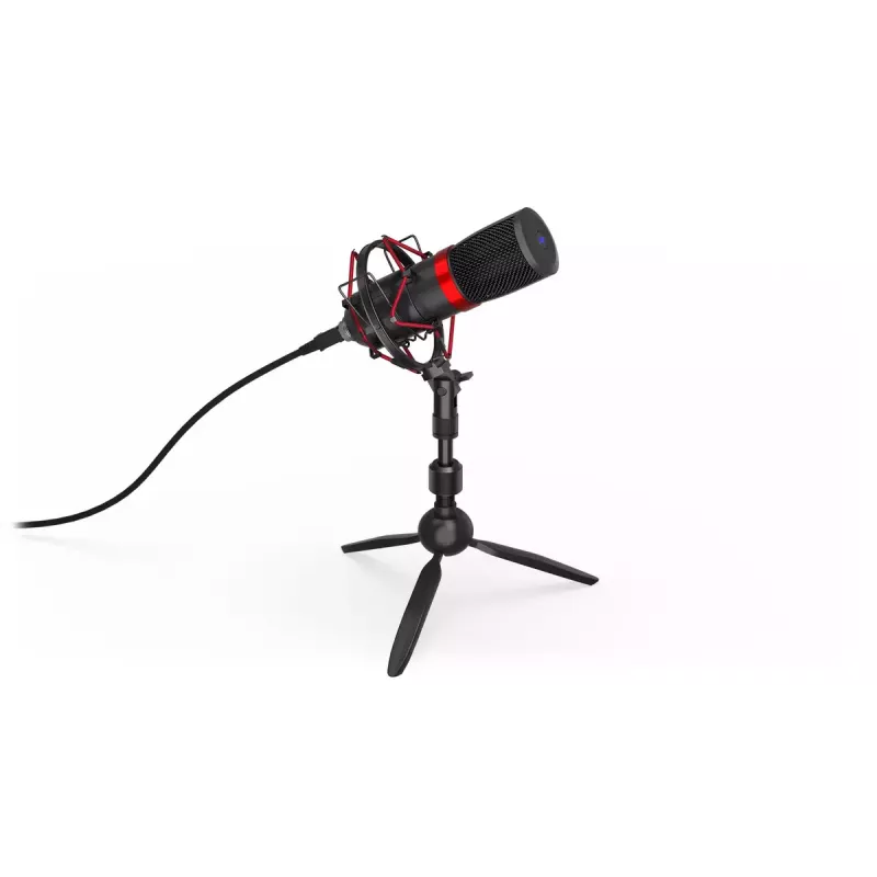 PC mikrofons ENDORFY Solum Streaming T — USB vadu, 24 bitu/48 kHz, 18–21000 Hz, galda stiprinājums, austiņu izeja, melns