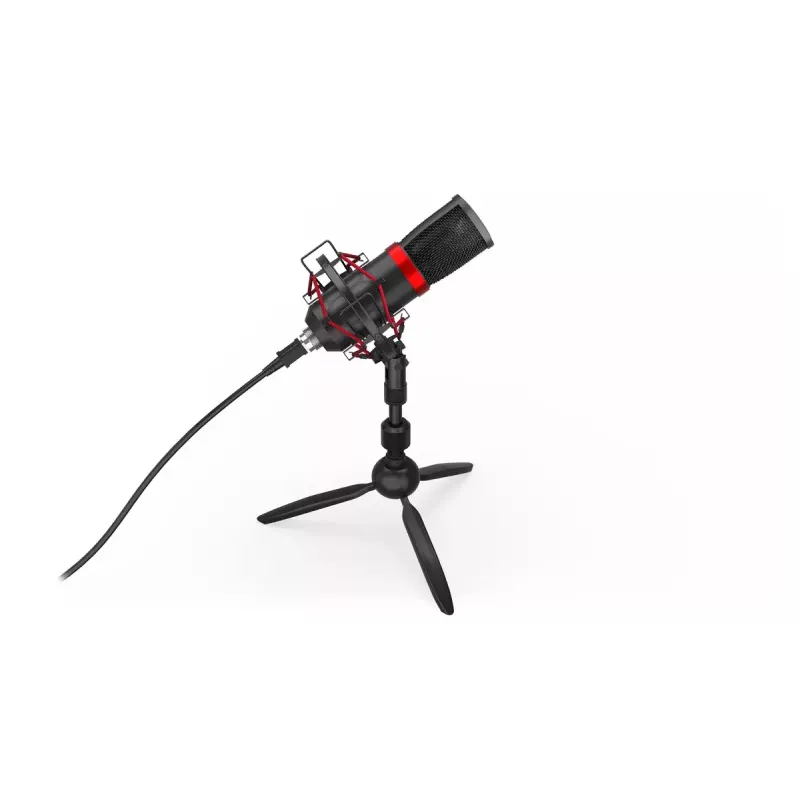 PC mikrofons ENDORFY Solum Streaming T — USB vadu, 24 bitu/48 kHz, 18–21000 Hz, galda stiprinājums, austiņu izeja, melns