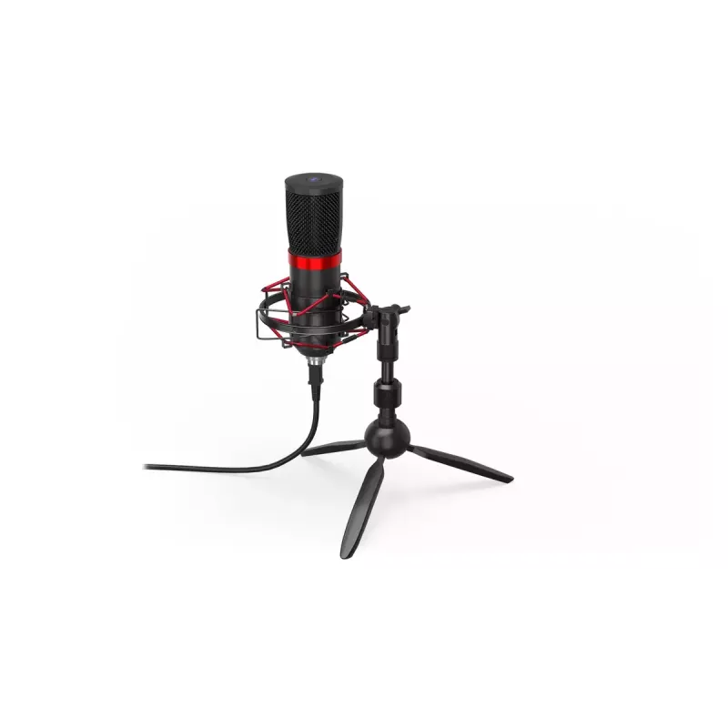 PC mikrofons ENDORFY Solum Streaming T — USB vadu, 24 bitu/48 kHz, 18–21000 Hz, galda stiprinājums, austiņu izeja, melns
