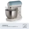Ariete 1588 Vintage mikseris, planetārais mikseris maizei, picai, kūkām un konditorejas izstrādājumiem, 5,5 L tilpums, 7 ātrumi, 2400 vati, pasteļzils