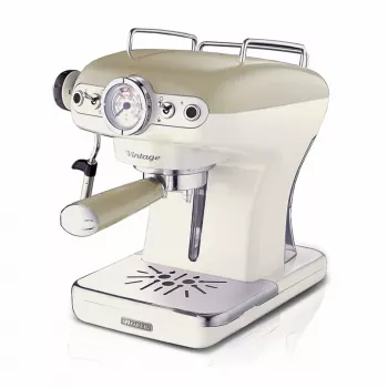 Ariete 1389 Vintage Espresso kafijas automāts - Espresso kafijas automāts maltai kafijai vai ESE kapsulām, pasteļbēšā krāsā