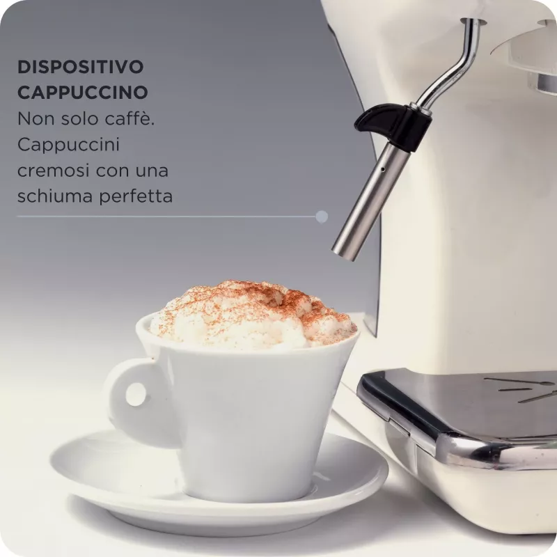 Ariete 1389 Vintage Espresso kafijas automāts - Espresso kafijas automāts maltai kafijai vai ESE kapsulām, pasteļbēšā krāsā