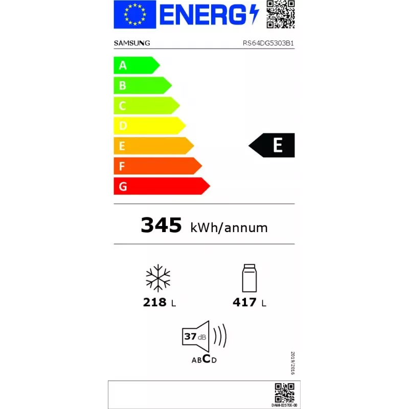 Samsung RS64DG5303B1 ledusskapis ar sānu durvīm Brīvi stāvošs 628 L Melns, Nerūsējošais tērauds