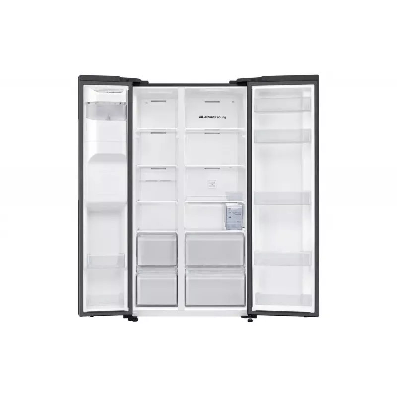 Samsung RS64DG5303B1 ledusskapis ar sānu durvīm Brīvi stāvošs 628 L Melns, Nerūsējošais tērauds