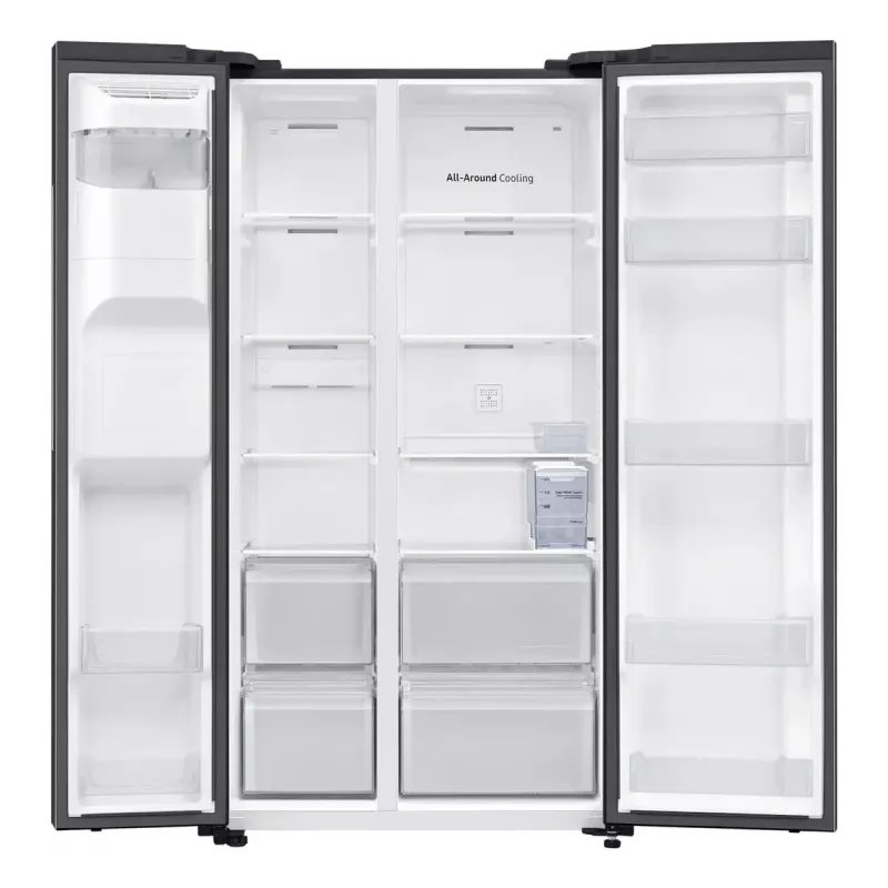 Samsung RS64DG5303B1 ledusskapis ar sānu durvīm Brīvi stāvošs 628 L Melns, Nerūsējošais tērauds