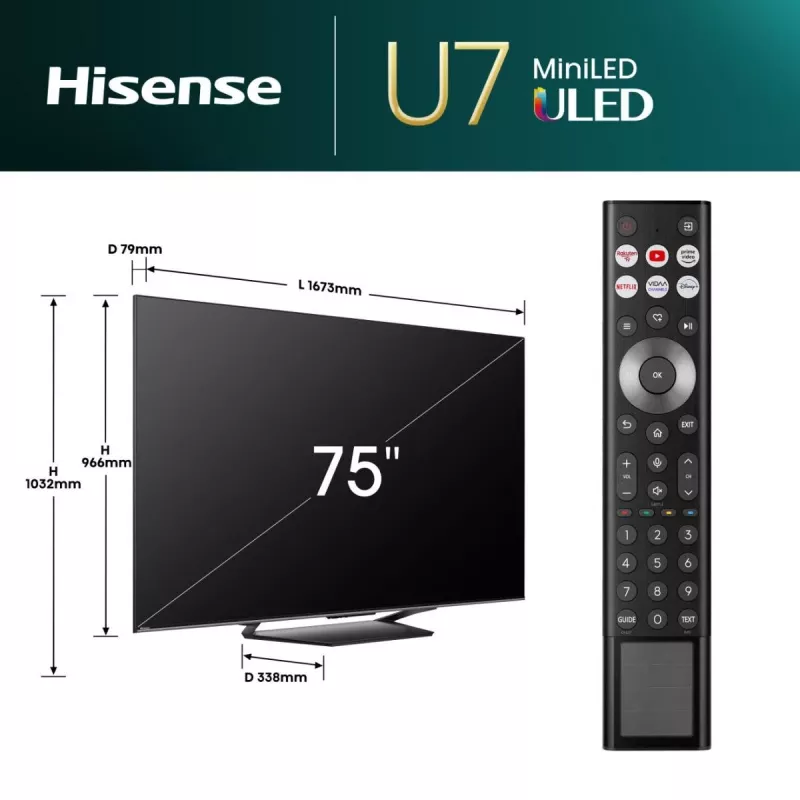 Hisense ULED MiniLED 75U7NQ ČR/TS