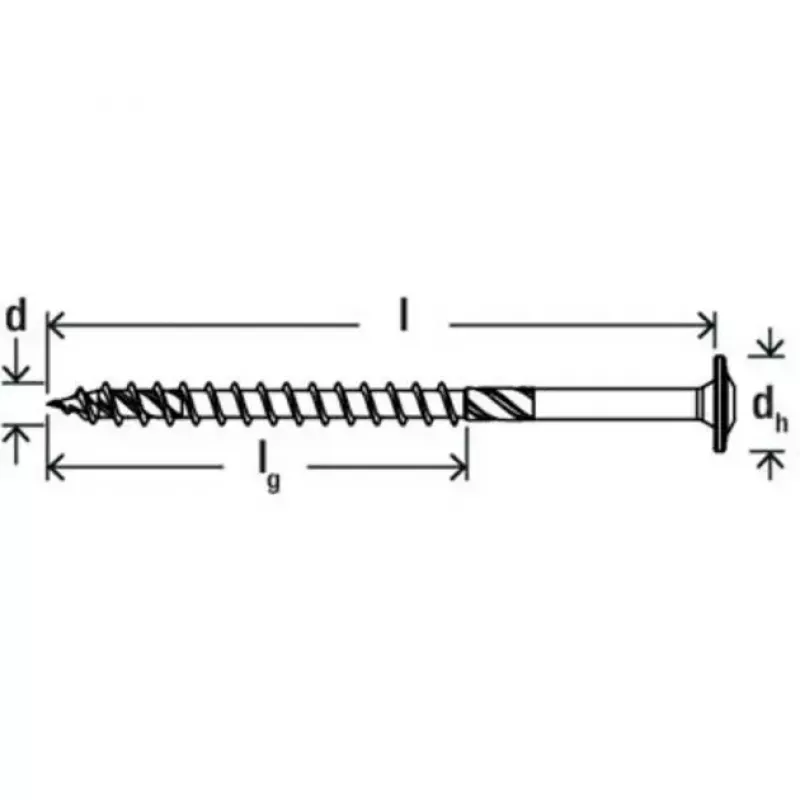 Koka konstrukciju skrūve FISCHER PowerFast II 10,0x100 mm ar plakanu galvu TX cinkots