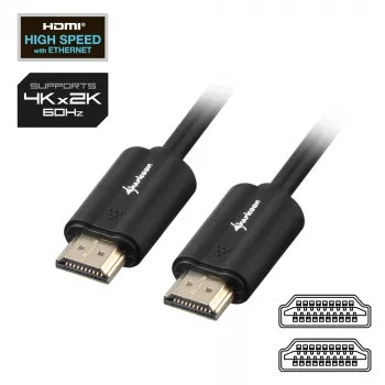 SHARKOON High Speed HDMI kabelis - Ultra HD 4k M/m 7.5m