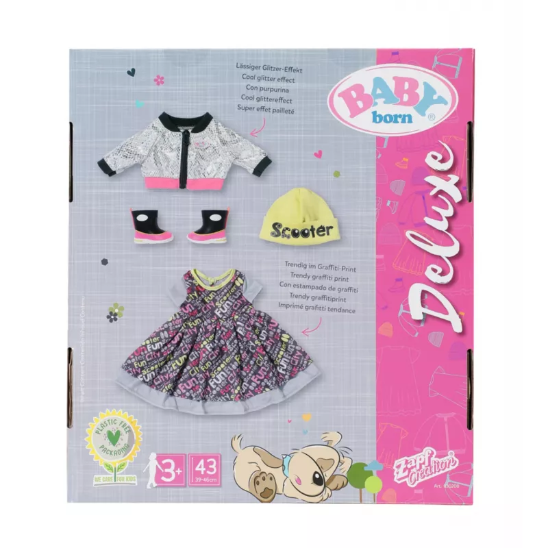 Leļļu apģērbu komplekts BABY born City Deluxe Style, no 3 gadiem, 180 g