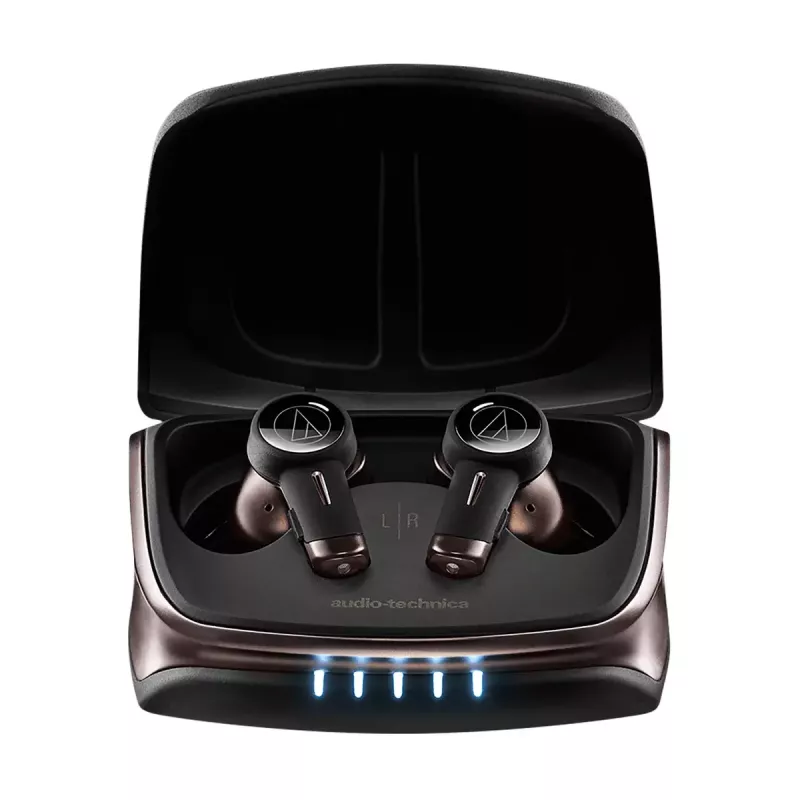 Austiņas Audio-Technica ATH-TWX9 — patiesi bezvadu ievietojamās TWS, 10–40000 Hz, Bluetooth, brūnā krāsā