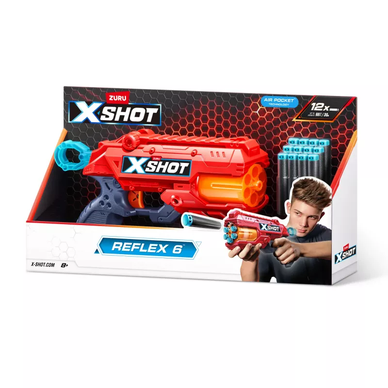 Rotaļu blasters ZURU XSHOT Excel Reflex 6 Blaster 12 šautriņu Daudzkrāsains