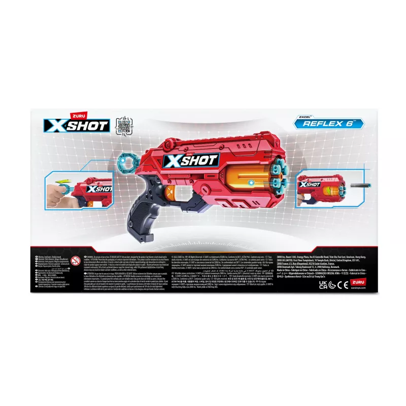 Rotaļu blasters ZURU XSHOT Excel Reflex 6 Blaster 12 šautriņu Daudzkrāsains