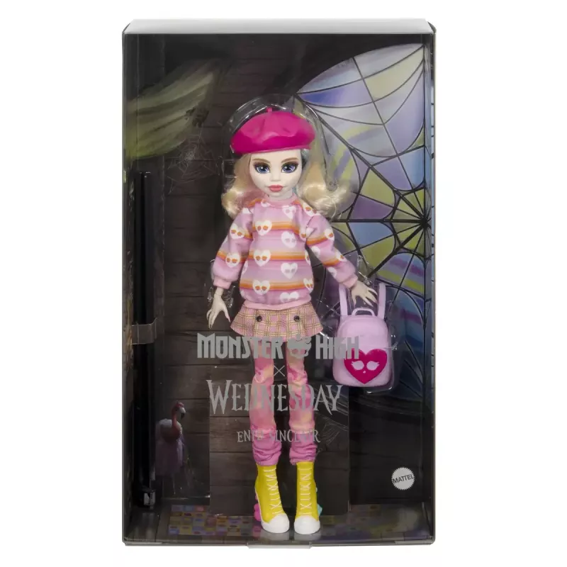 Modes lelle Mattel Monster High Wednesday Enid Sinclair Daudzkrāsaina