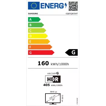 Samsung Q80D GQ85Q80DATXZG TV 2.16 m (85 collas) 4K Ultra HD Smart TV Wi-Fi Sudrabs