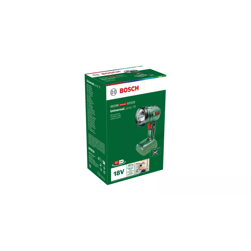 Bosch UniversalLamp 18 Melns, zaļa LED