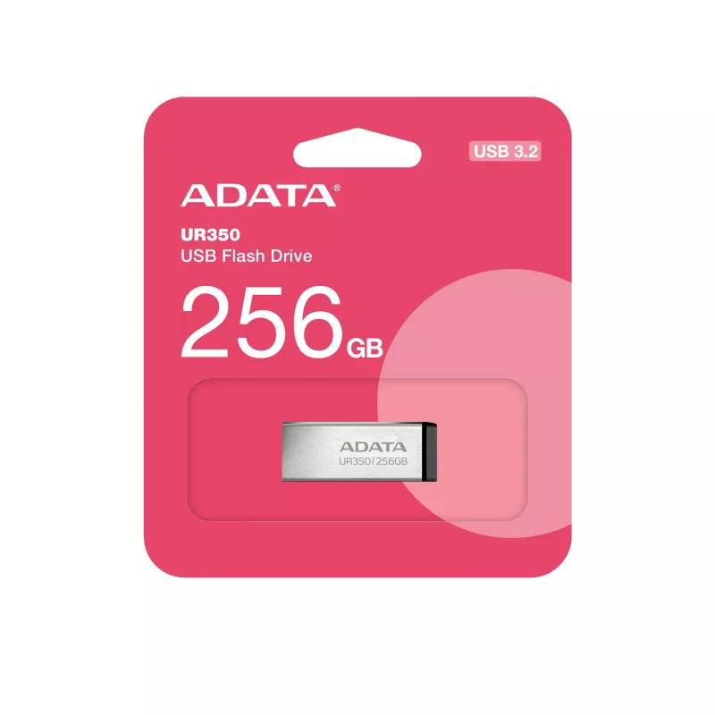 ADATA UR350 USB zibatmiņa 256 GB USB Type-A 3.2 Gen 1 (3.1 Gen 1) Melna, Sudraba
