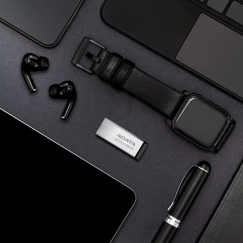 ADATA UR350 USB zibatmiņa 256 GB USB Type-A 3.2 Gen 1 (3.1 Gen 1) Melna, Sudraba