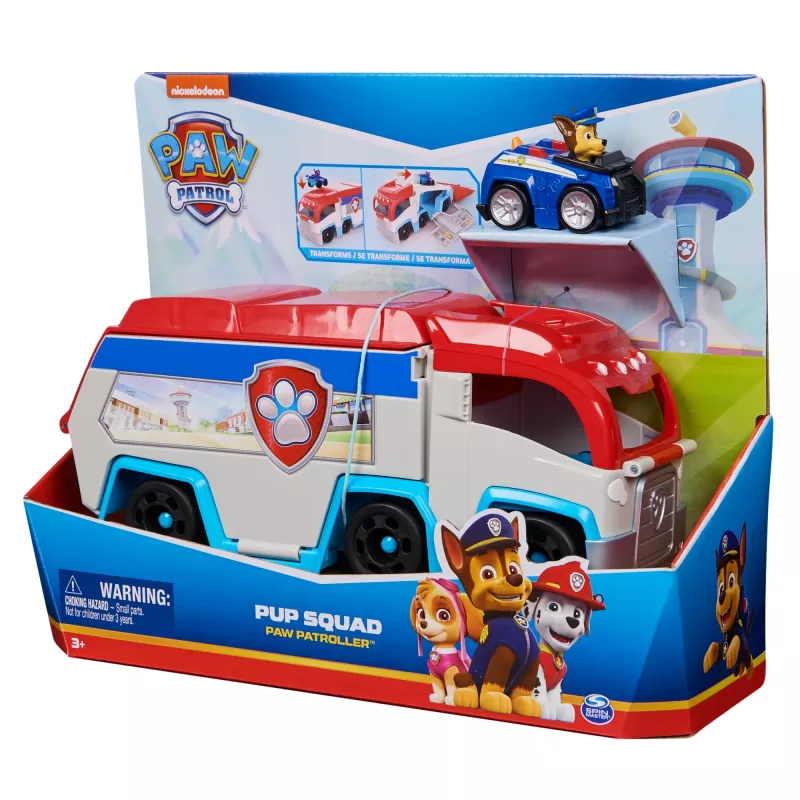 Rotaļlietu transportlīdzekļa komplekts Spin Master PAW Patrol Pup Squad Patroller Team Vehicle ar kolekcionējamu Chase automašīnu, vecumam 3+, plastmasa, daudzkrāsains