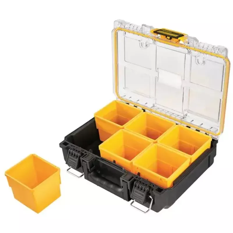 Instrumentu glabāšanas kaste DeWALT ToughSystem 2.0 melna caurspīdīga dzeltena 6 kabatas