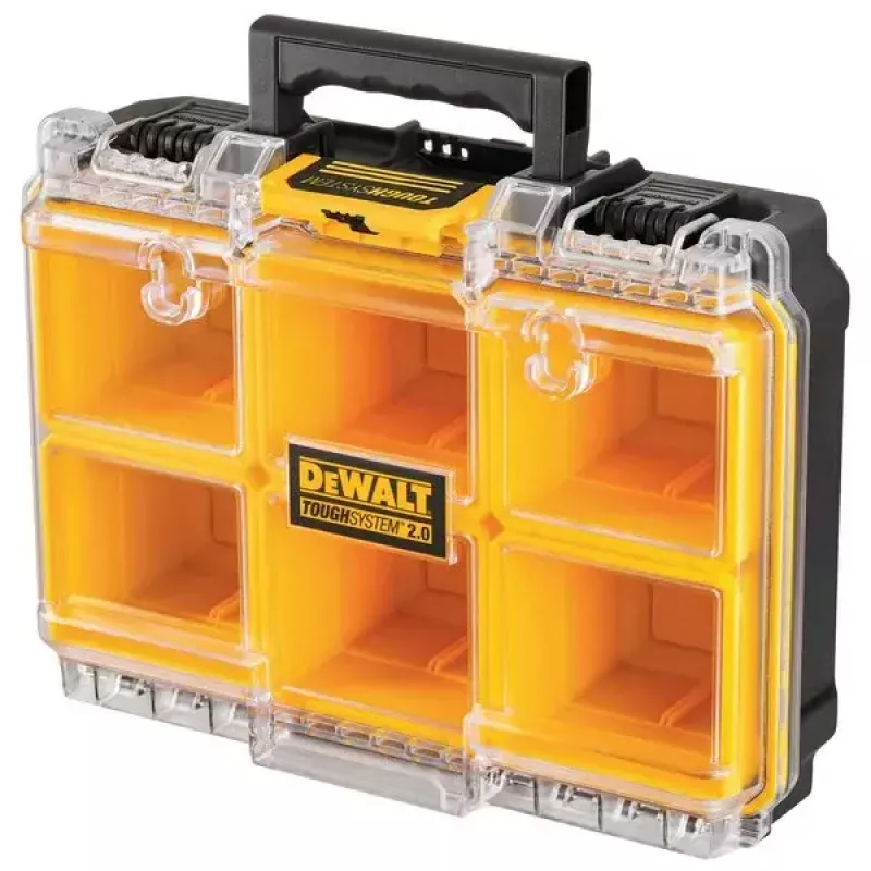 Instrumentu glabāšanas kaste DeWALT ToughSystem 2.0 melna caurspīdīga dzeltena 6 kabatas