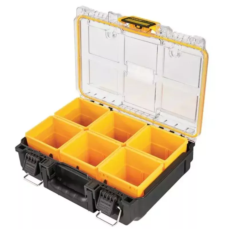 Instrumentu glabāšanas kaste DeWALT ToughSystem 2.0 melna caurspīdīga dzeltena 6 kabatas