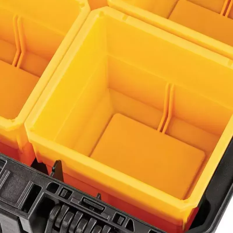 Instrumentu glabāšanas kaste DeWALT ToughSystem 2.0 melna caurspīdīga dzeltena 6 kabatas