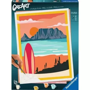 Ravensburger Painting CreArt 'Saulriets pludmalē' modelis 23898 — krāsošanas komplekts pēc cipariem pieaugušajiem un pusaudžiem