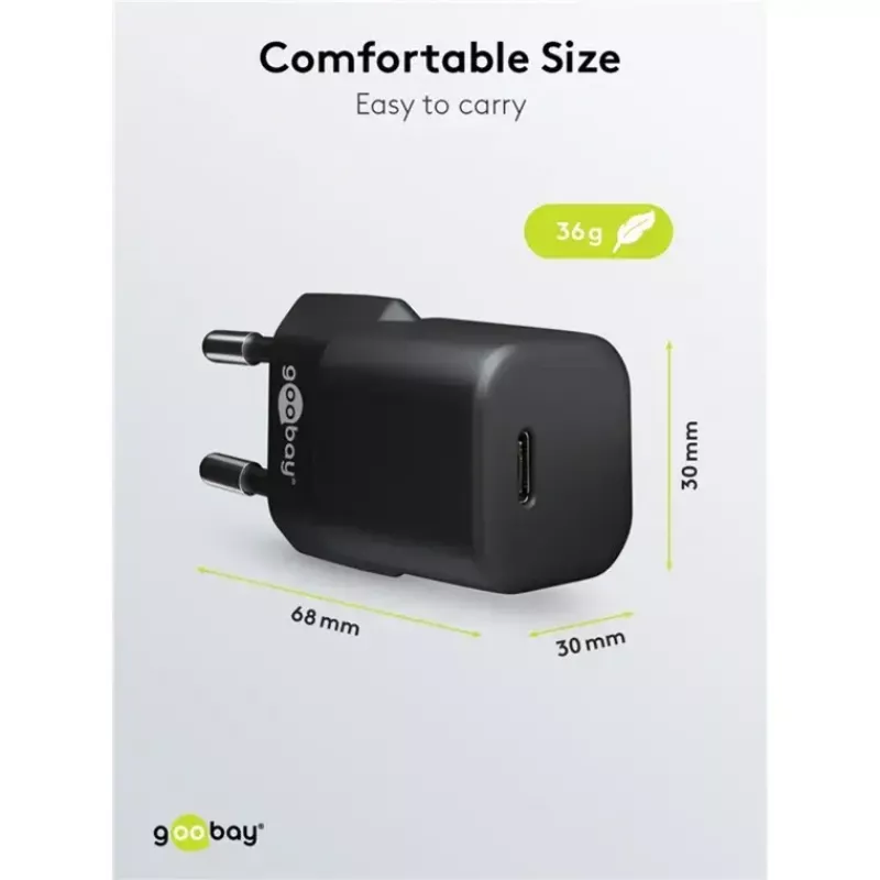 GOOBAY lādētājs 64574 30 W USB‑C PD uz Apple Lightning kabelis 1 m, melns
