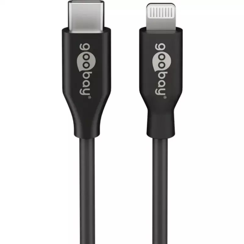 GOOBAY lādētājs 64574 30 W USB‑C PD uz Apple Lightning kabelis 1 m, melns