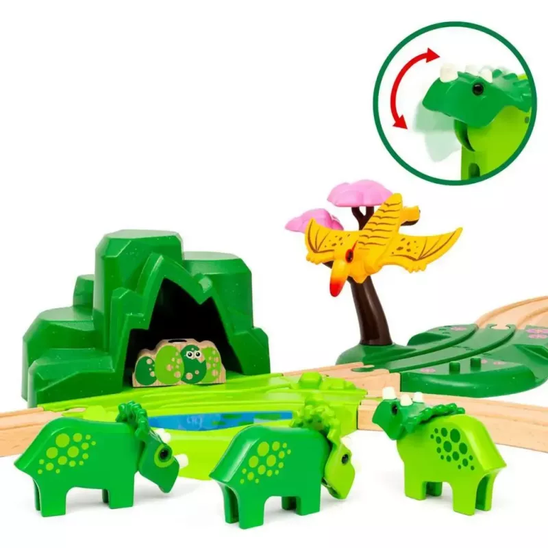 Dzelzceļa rotaļu komplekts Ravensburger Dinosaur Deluxe Set BRIO World 63610400 ar interaktīvām funkcijām
