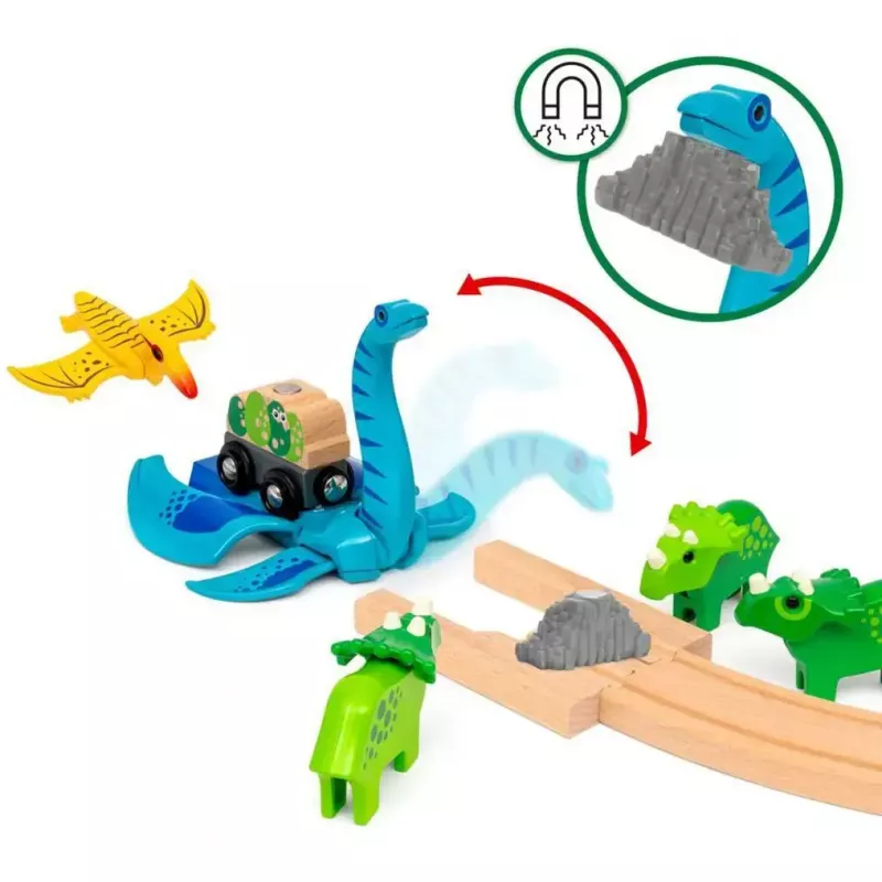 Dzelzceļa rotaļu komplekts Ravensburger Dinosaur Deluxe Set BRIO World 63610400 ar interaktīvām funkcijām