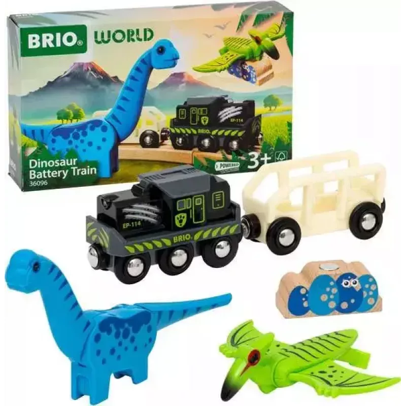 BRIO Dinozauru bateriju vilciens Daudzkrāsains Koks 3+