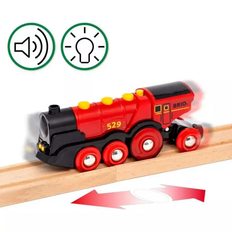 Ravensburger BRIO World sarkanā Lola fermas vilciena komplekts – koka rotaļu vilciena spēles komplekts