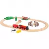 Ravensburger BRIO World sarkanā Lola fermas vilciena komplekts – koka rotaļu vilciena spēles komplekts