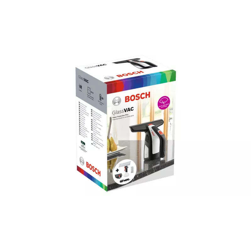 Bosch GlassVAC elektriskais logu tīrītājs 0.1 L Melns, Sarkans, Sudrabs