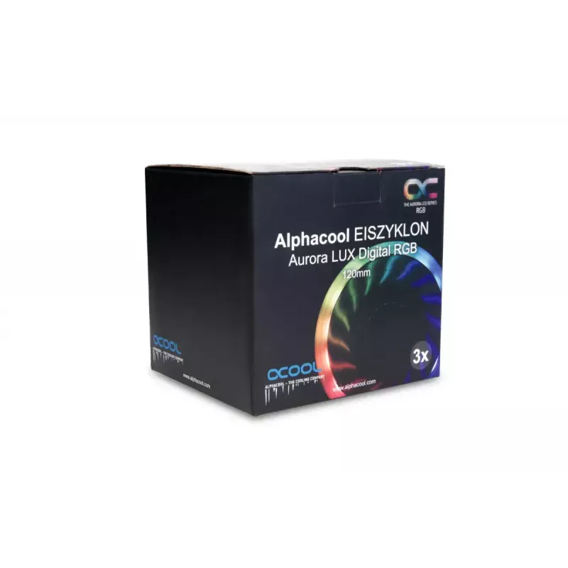 Ventilators Alphacool Eiszyklon Aurora LUX Digital RGB 12 cm caurspīdīgs