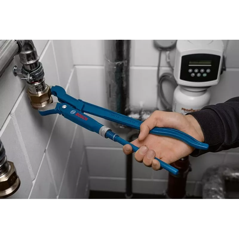 Bosch Professional 45° leņķa santehniķa cauruļu uzgriežņu atslēga, 420 mm, S veida žokļi (1 600 A02 W3T)